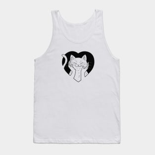 Squishy Cat in heart (black) Tank Top